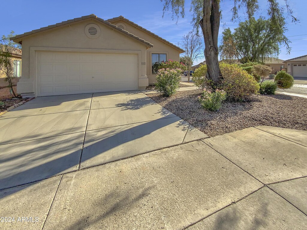 exterior space featuring a garage