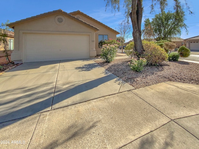 exterior space featuring a garage