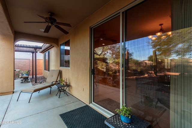 view of patio / terrace with ceiling fan