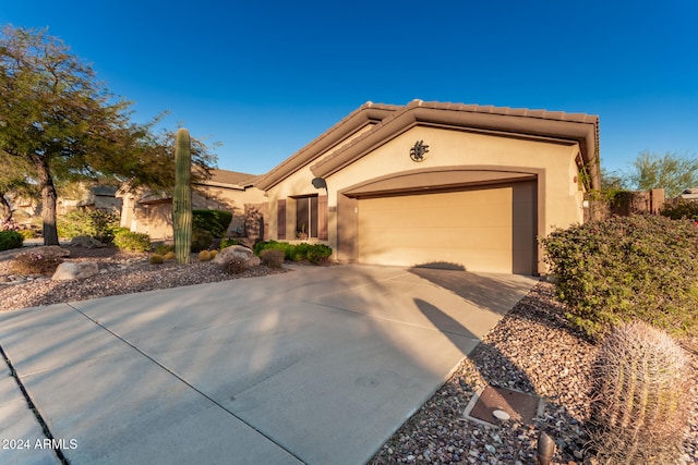 view of front of property featuring a garage