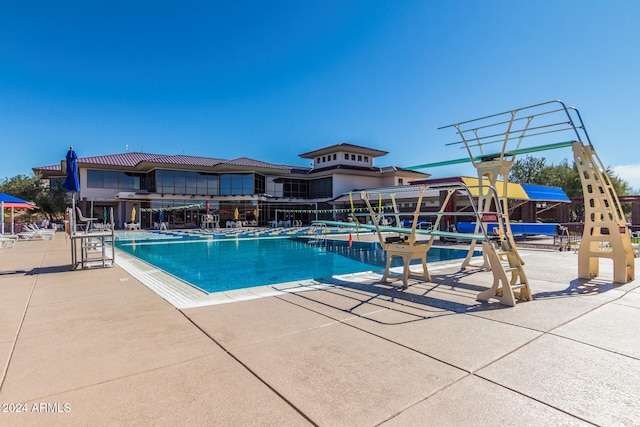 view of pool with a patio