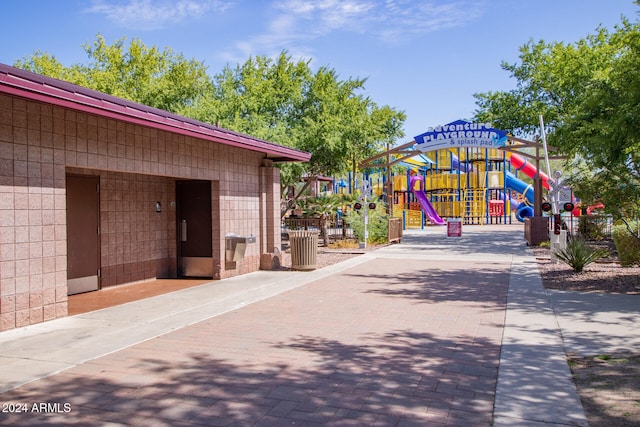 view of community with a playground