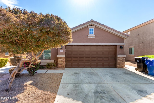 view of front of house with a garage