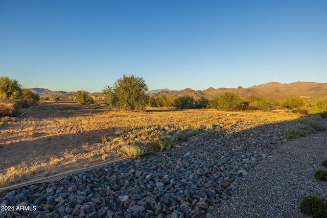 exterior space featuring a mountain view