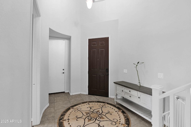 view of tiled foyer entrance