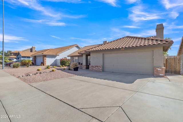 view of front of house with a garage