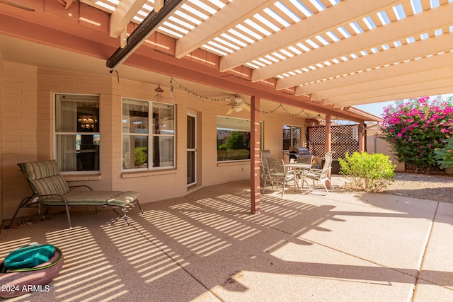 view of patio with a pergola