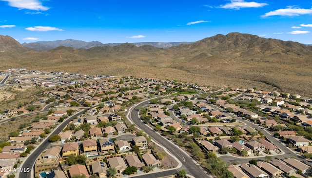 aerial view with a mountain view