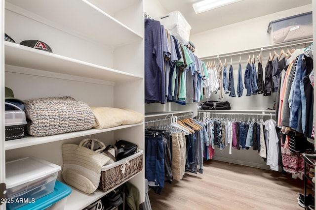 spacious closet featuring wood finished floors