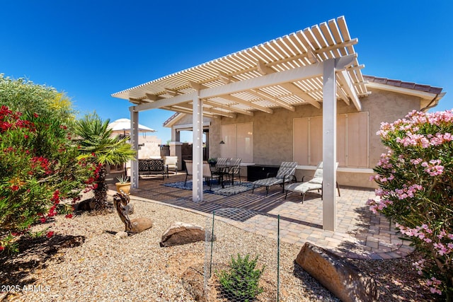 view of patio / terrace featuring a pergola