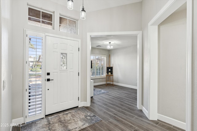 foyer entrance featuring hardwood / wood-style flooring