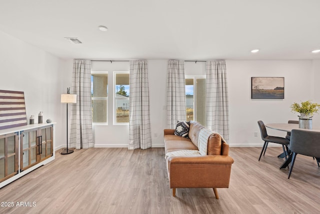 interior space featuring light wood-type flooring and a wealth of natural light