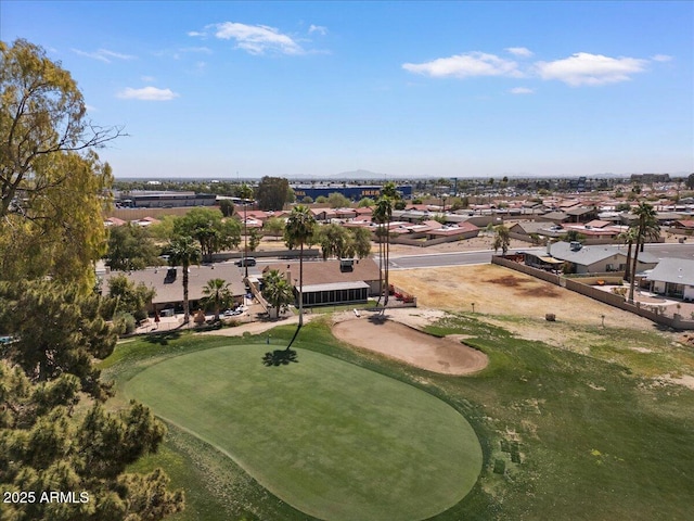 birds eye view of property featuring golf course view