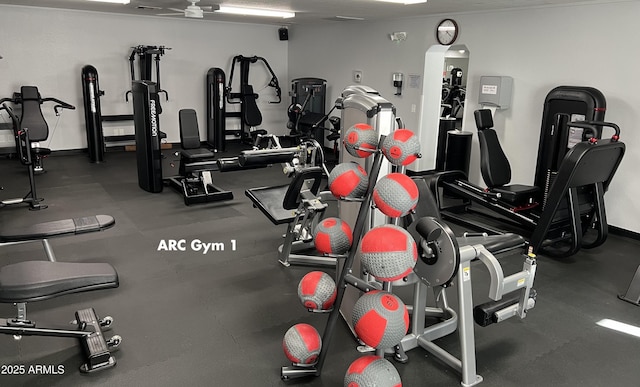 gym with baseboards