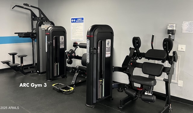 gym with baseboards
