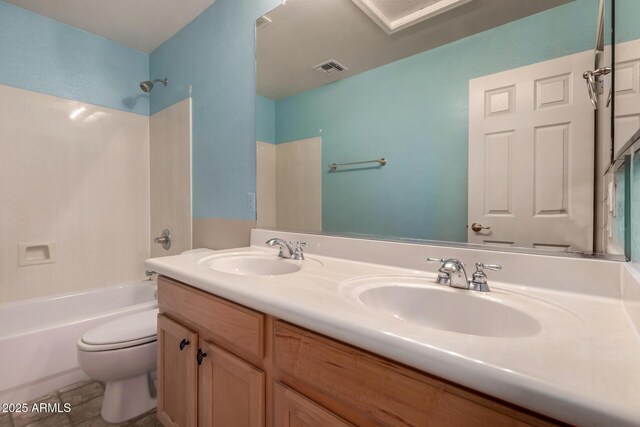 16527 N 71st Dr, Peoria, AZ 85382 - full bath with a sink, washtub / shower combination, toilet, and visible vents