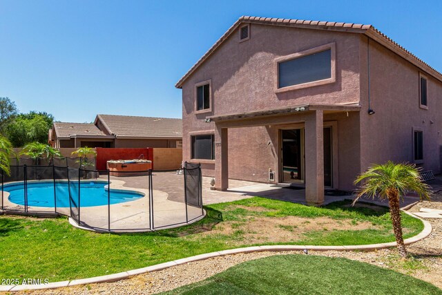 16527 N 71st Dr, Peoria, AZ 85382 - view of swimming pool with a yard, a patio, a fenced in pool, and a fenced backyard