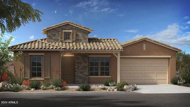 view of front facade with a garage