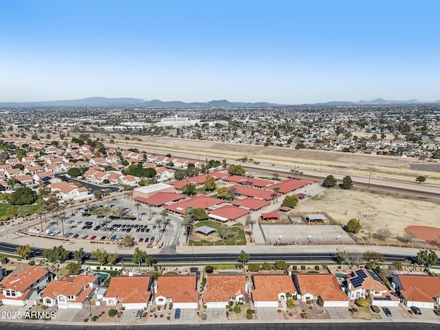 aerial view featuring a mountain view