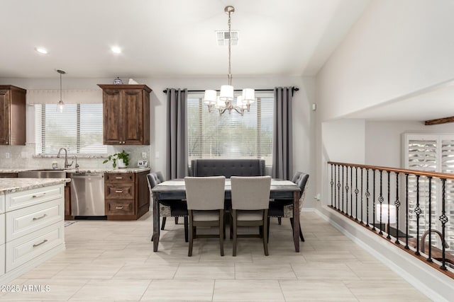 42711 N 45th Dr, Phoenix, AZ 85087 - dining area featuring visible vents, recessed lighting, and a chandelier