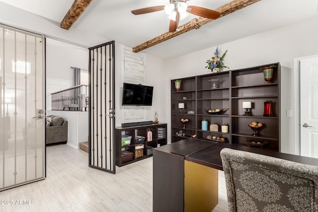 42711 N 45th Dr, Phoenix, AZ 85087 - office area with a ceiling fan and beam ceiling