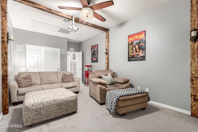 42711 N 45th Dr, Phoenix, AZ 85087 - living area with baseboards, carpet, and ceiling fan