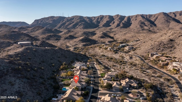 view of mountain feature with a residential view