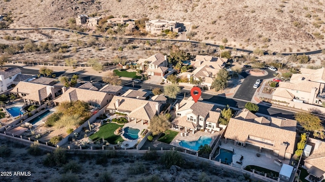 drone / aerial view featuring a residential view