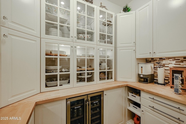 pantry featuring wine cooler