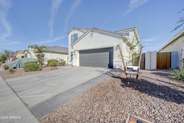 view of front facade with a garage