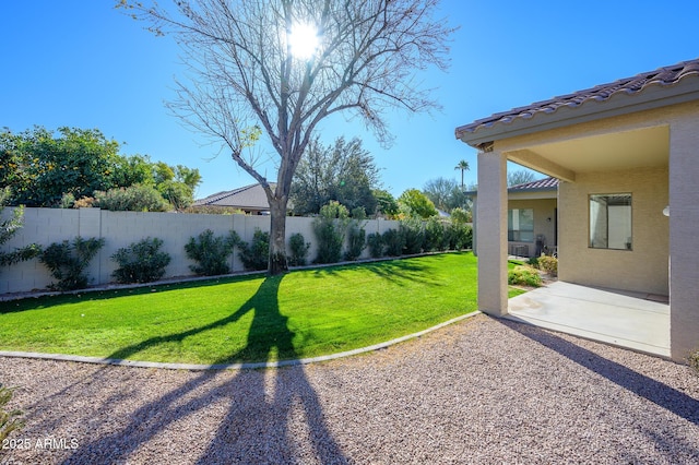 view of yard featuring a patio