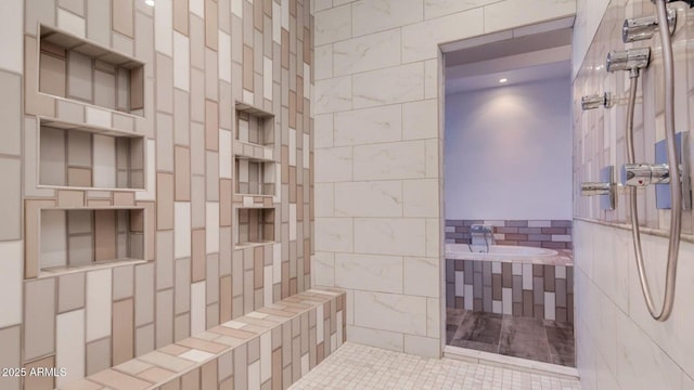 15217 N 15th Dr, Phoenix, AZ 85023 - bathroom with a tile shower and tile walls
