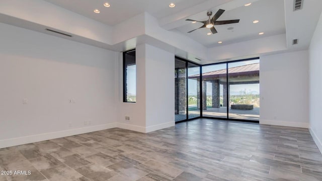 15217 N 15th Dr, Phoenix, AZ 85023 - empty room with baseboards, a ceiling fan, visible vents, and recessed lighting