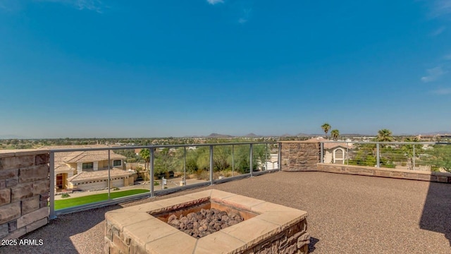 15217 N 15th Dr, Phoenix, AZ 85023 - view of patio featuring an outdoor fire pit and a mountain view