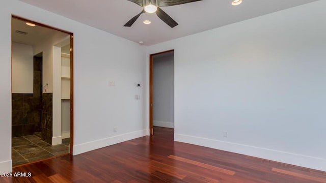 15217 N 15th Dr, Phoenix, AZ 85023 - empty room featuring recessed lighting, baseboards, a ceiling fan, and wood finished floors