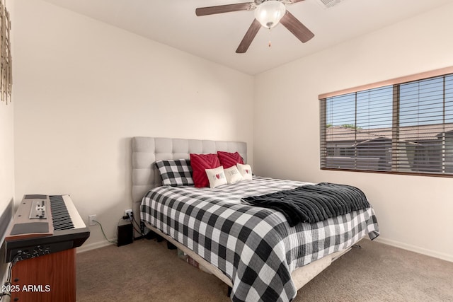 7726 E Baseline Rd Unit 154, Mesa, AZ 85209 - bedroom featuring carpet flooring and a ceiling fan