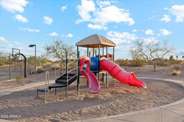 communal playground with fence