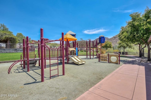 communal playground with fence