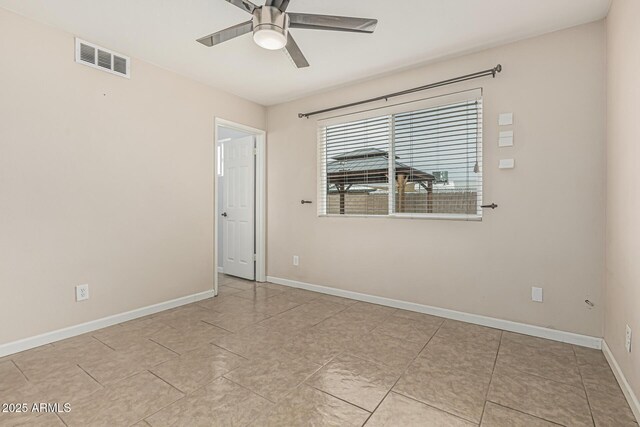 9609 N 44th Ave, Glendale, AZ 85302 - unfurnished room with ceiling fan, visible vents, baseboards, and tile patterned floors