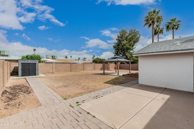 9609 N 44th Ave, Glendale, AZ 85302 - view of yard with a gazebo, a fenced backyard, and a patio area