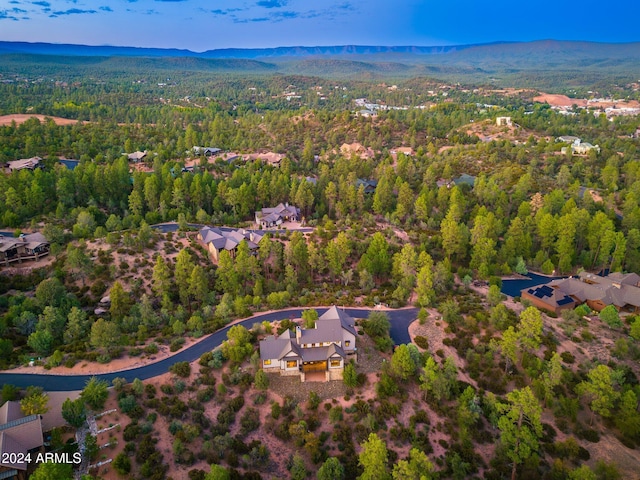 aerial view featuring a mountain view