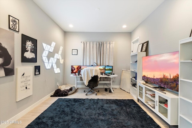 office featuring hardwood / wood-style floors