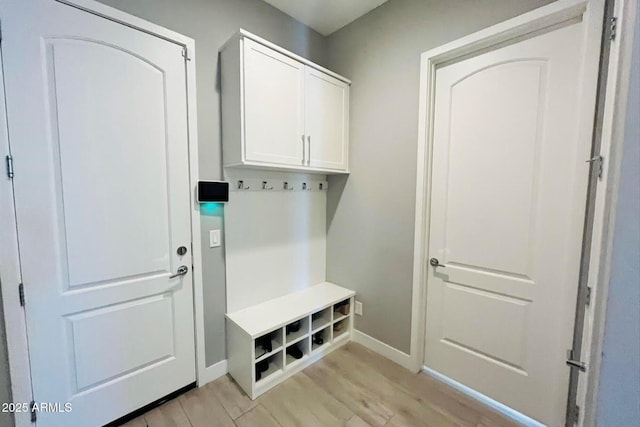 mudroom featuring light hardwood / wood-style floors