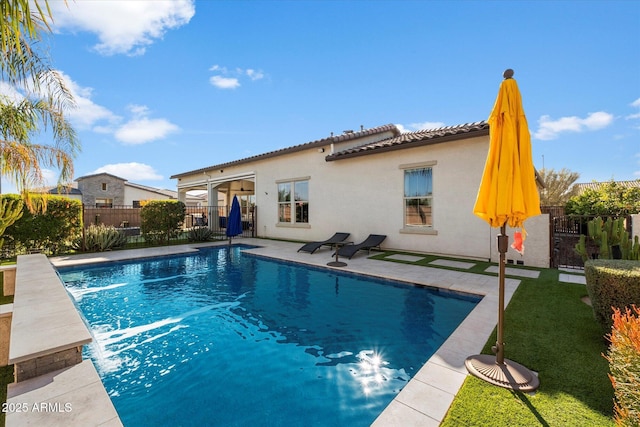 view of pool featuring a patio area