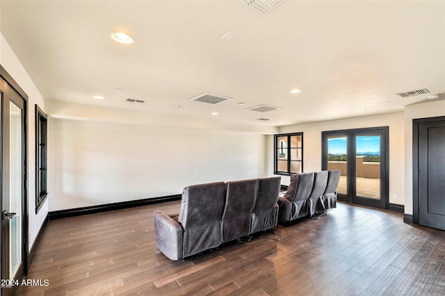 7254 E Sonoran Trl, Scottsdale, AZ 85266 - cinema featuring wood finished floors, recessed lighting, and french doors