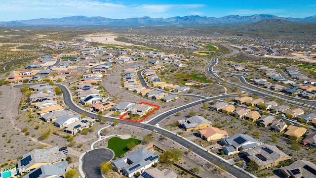 aerial view with a mountain view