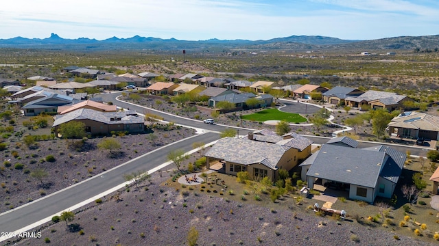 aerial view with a mountain view