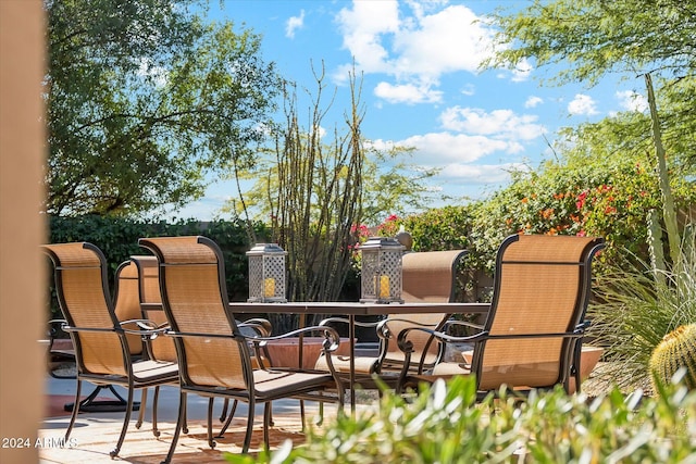 balcony with a patio