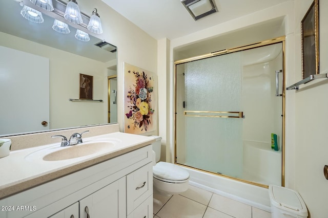 bathroom with tile patterned floors, vanity, and toilet