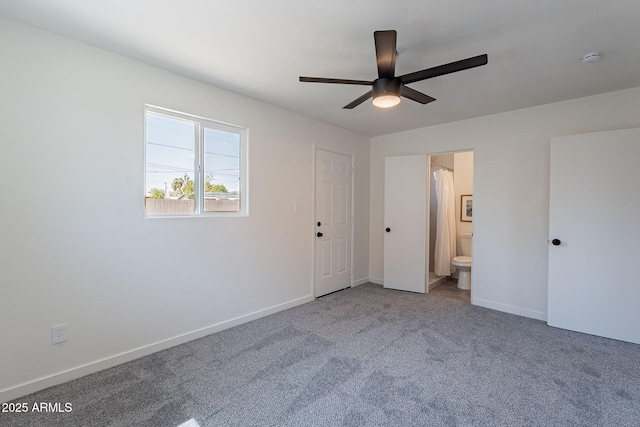 1466 E Nielson Ave, Mesa, AZ 85204 - unfurnished bedroom featuring carpet flooring, ensuite bath, and a ceiling fan